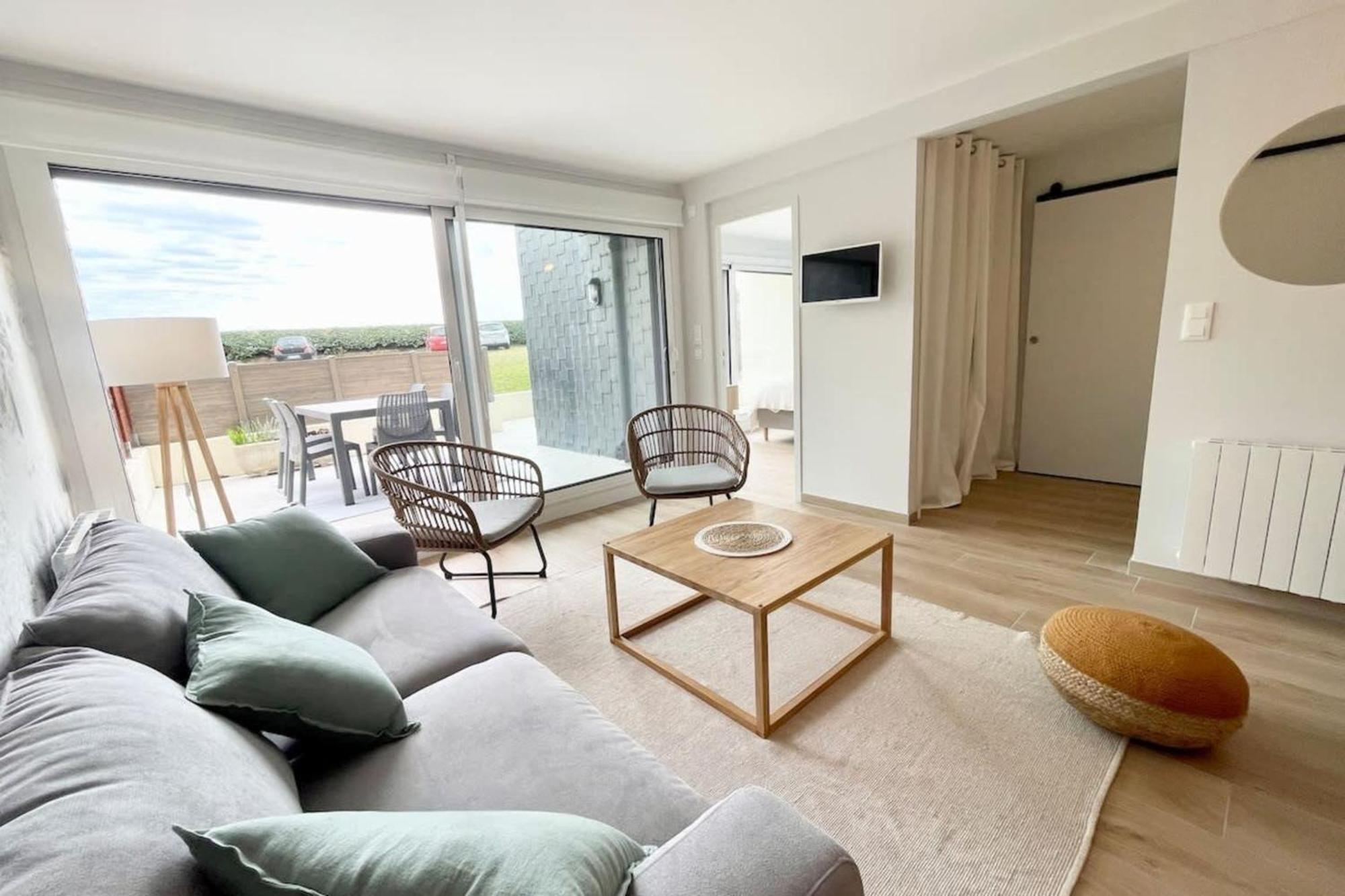 T3 Neuf Archi Cocooning Terrasse Face A La Mer Ploemeur Exterior foto